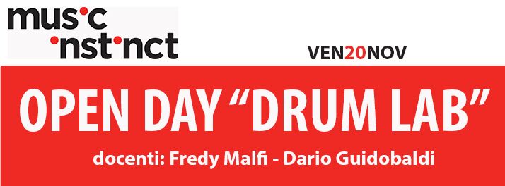 Open Day DRUM LAB Venerdì 20 alla Music Instinct scuola di musica moderna di Napoli